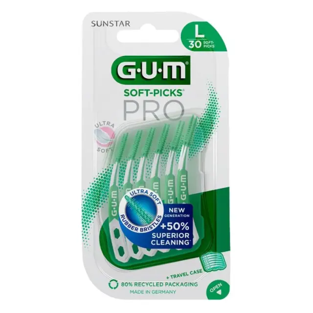 GUM Soft Picks Pro Large Μεσοδόντιες Οδοντογλυφίδες Large Πράσινες 30τμχ