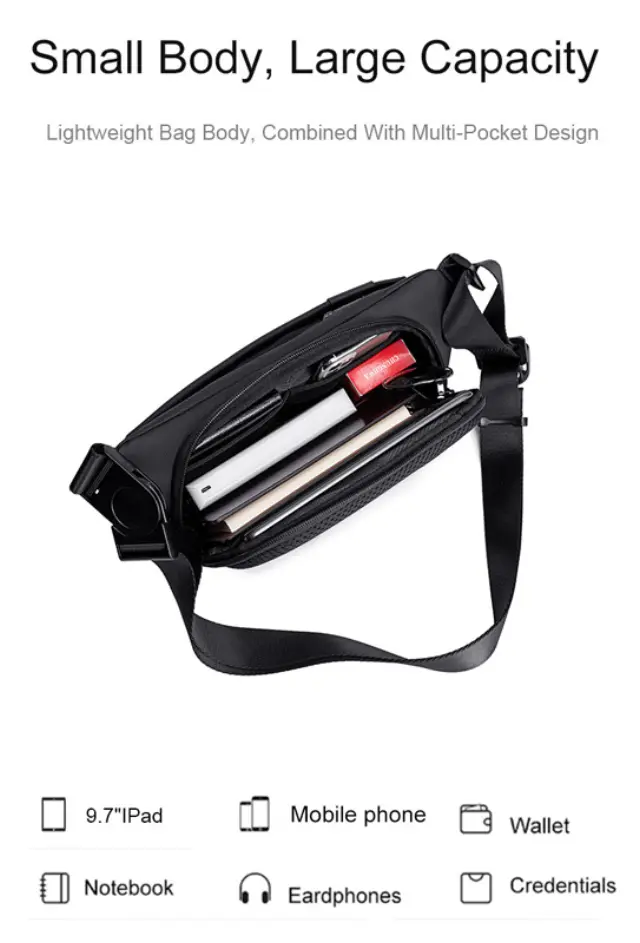 ARCTIC HUNTER τσάντα Crossbody Y00561 με θήκη tablet, 4L, μαύρη 2