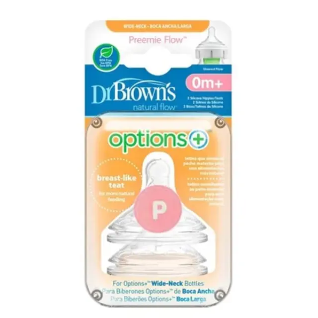 Dr. Brown's Natural Flow Θηλή Σιλικόνης 0m+ Επίπεδο Πρόωρα Φαρ Θηλές από Σιλικόνη για 0+ μηνών 2τμχ