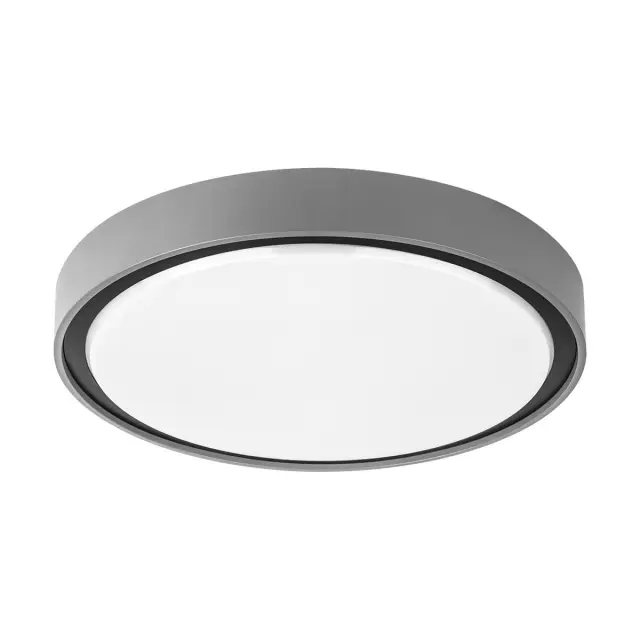 Στρογγυλό LED Φωτιστικό Οροφής Lima VK/02064/G/C Γκρι 24W 4000K IP65 Ø36x4.7cm Γκρί