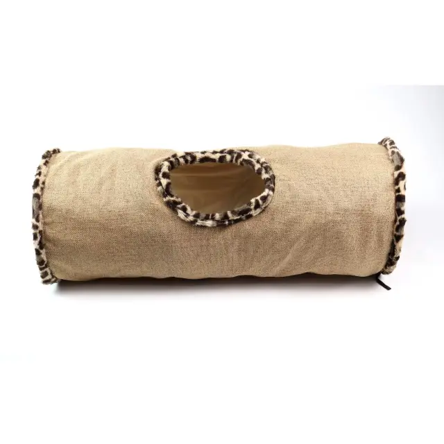 Τούνελ Παιχνίδι Γάτας Μπεζ Λεοπαρ 60x25cm 2