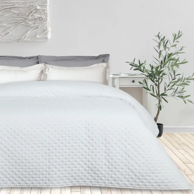 Κουβερλί 160x240 Μονό Happy Das Home 9658 White 100% Microfiber