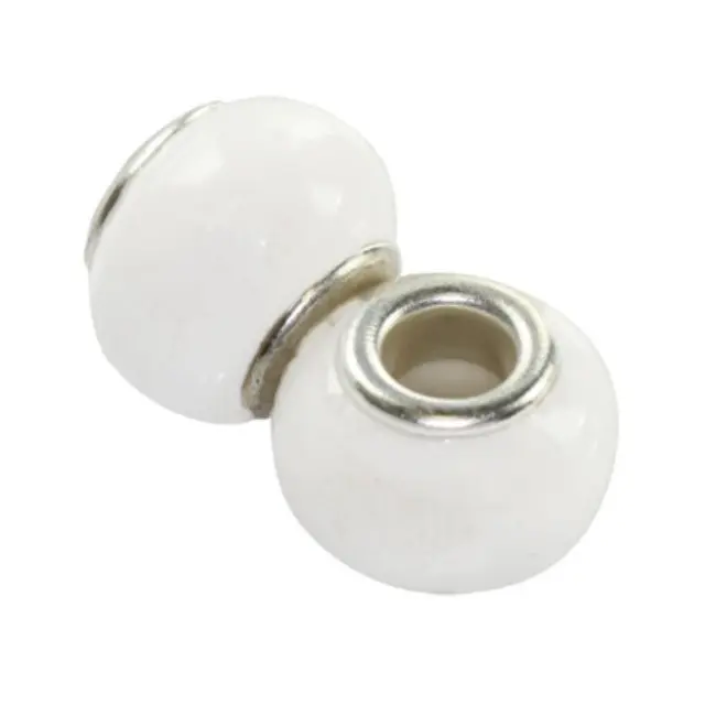 Χάντρα Modular White 12.5x10mm - 5τεμ