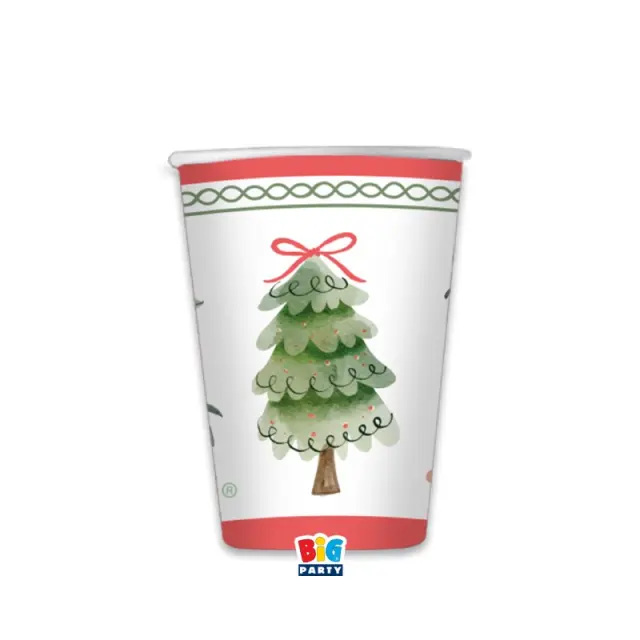 Ποτήρια Χάρτινα 250 ml Joyful Christmas / 6 τεμ
