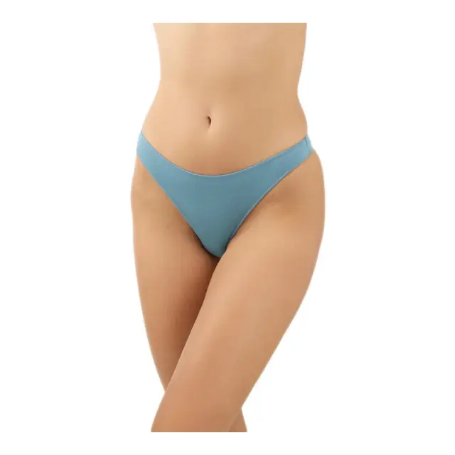 Minerva Γυναικείο String Modal Fimelle - Διπλό Πακέτο, Χρώμα Πετρόλ-Aqua Χακί 2