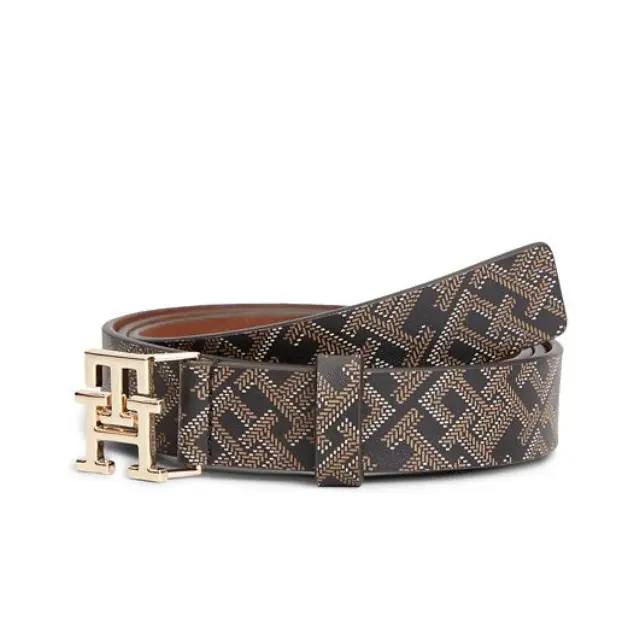 Γυναικεία Ζώνη Tommy Hilfiger 2.5cm AW0AW19294-BDS Μαύρη Logo Μαύρο - 100