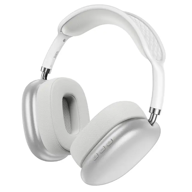Wireless Ακουστικά Stereo Hoco. ESD15 Cool Shadow V5.3 400mAh 12 'Ωρες Λειτουργίας με υποδοχή Micro SD, Μικρόφωνο και AUX Ασημί