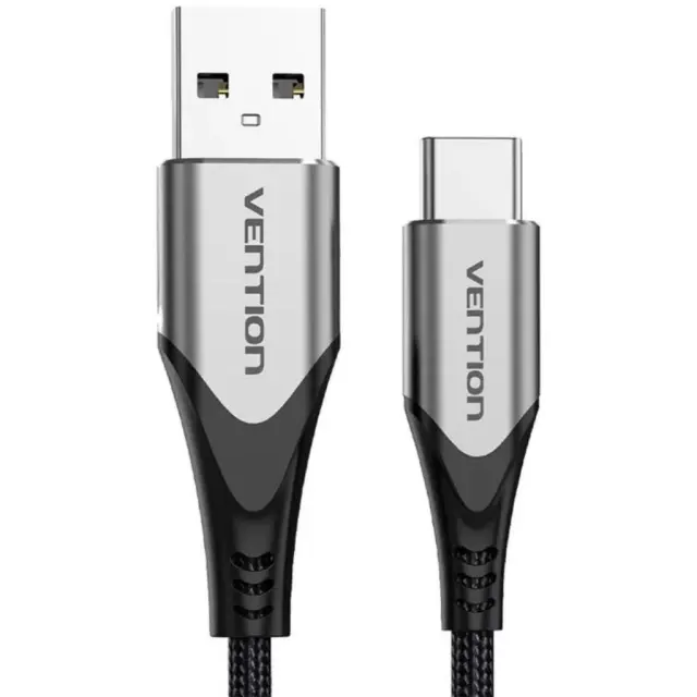 VENTION Cotton Braided USB 2.0 A Male to C Male 3A Cable 3M Gray Aluminum Alloy Type (CODHI) (VENCODHI)