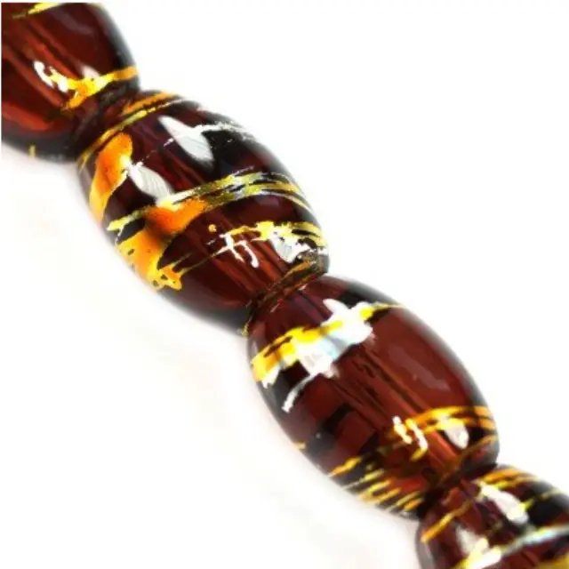 Cosmic Oval Brown w Gold 10x14mm ~60τεμ