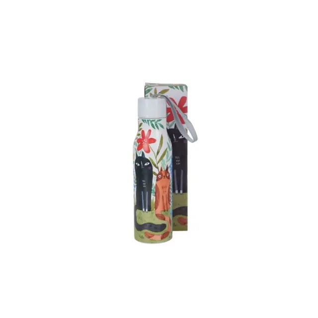 Duo gift Μπουκάλι Θερμός 500ml: Γάτες των Λουλουδιών 2