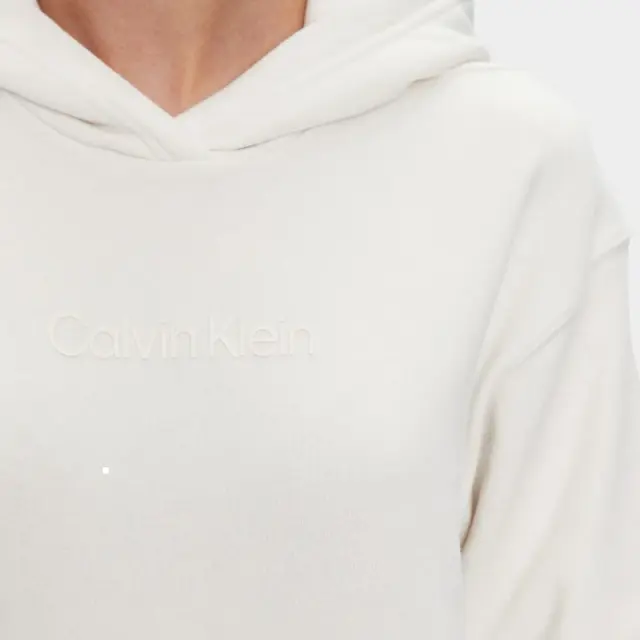 Calvin Klein - Γυναικείο Φούτερ Cotton Terry Logo Hoodie 00GWS3W300-YBI Λευκό - L 3