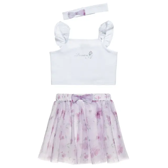 Σετ cropped top με τούλινη φούστα