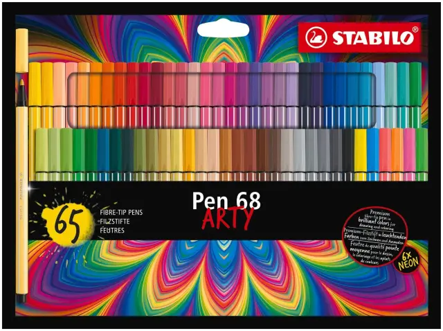 Stabilo - Pen 68 ARTY, cardboard wallet of 65 colors - Toys