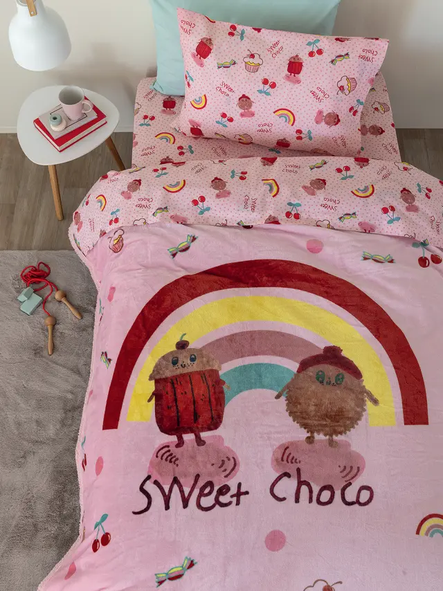 Κουβερτοπάπλωμα 160x220 Μονό 730gsm Sweeties Palamaiki SW103 Ροζ 100% Πολυέστερ