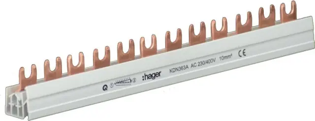 Insulated busbar 3P 63A fork 10mm² 12M KDN363A