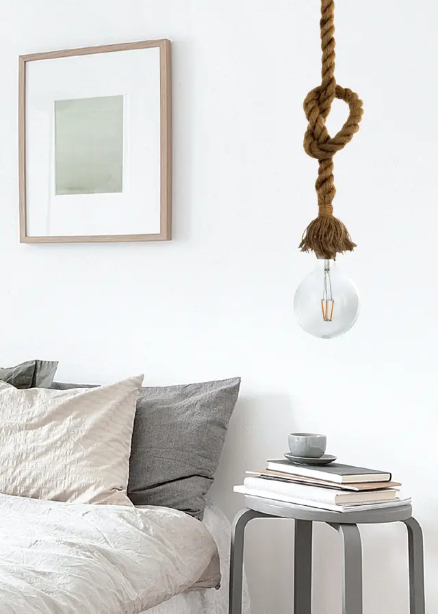 InLight Κρεμαστό φωτιστικό από καφέ σχοινί 1XE27 D:130cm (4381-1-BL) 3