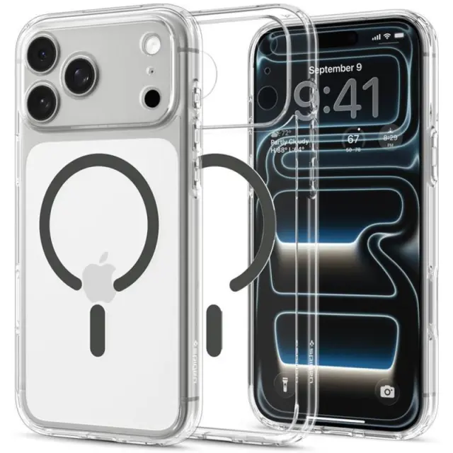 Θήκη TPU & PC Spigen Apple iPhone 18 Pro/ 17 Pro MagSafe Ultra Hybrid Διάφανο-Γκρι N71867