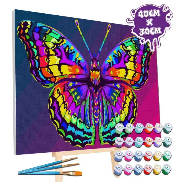 Splat Planet Σετ Ζωγραφικής με Αριθμούς σε Καμβά / Canvas Painting by Numbers: Butterflies