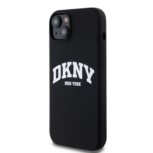 DKNY Liquid Silicone Arch Logo MagSafe Case for iPhone 15 Plus Black 3