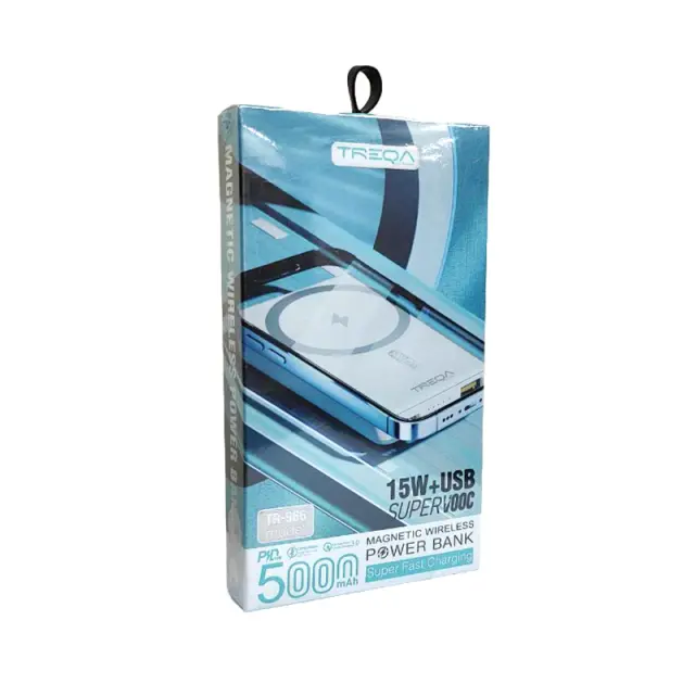 Treqa Power Bank με Μαγνητική Ασύρματη Φόρτιση 5000Mah 15W+USB TR-966 - Magnetic Wireless Power Bank Super Fast Charging 017126