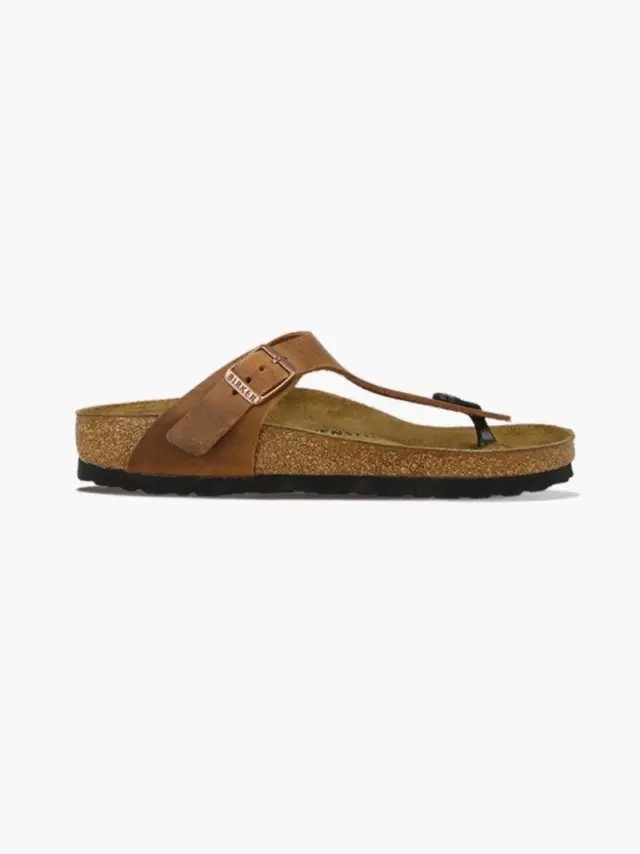 Birkenstock Σαγιονάρες Γυναικείο δέρμα Oiled Καφέ BIR/GIZEH 1016781 BROWN - 37 3