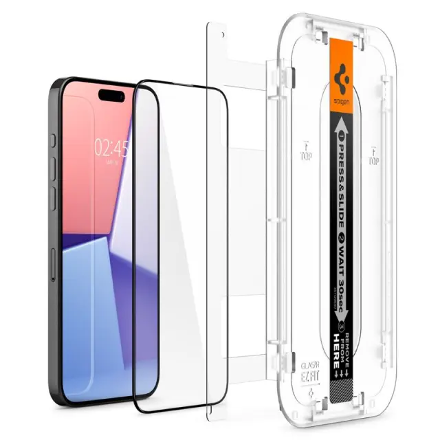 Spigen Glass tR EZ Fit HD 1 Pack, FC Black - iPhone 15 Pro 3