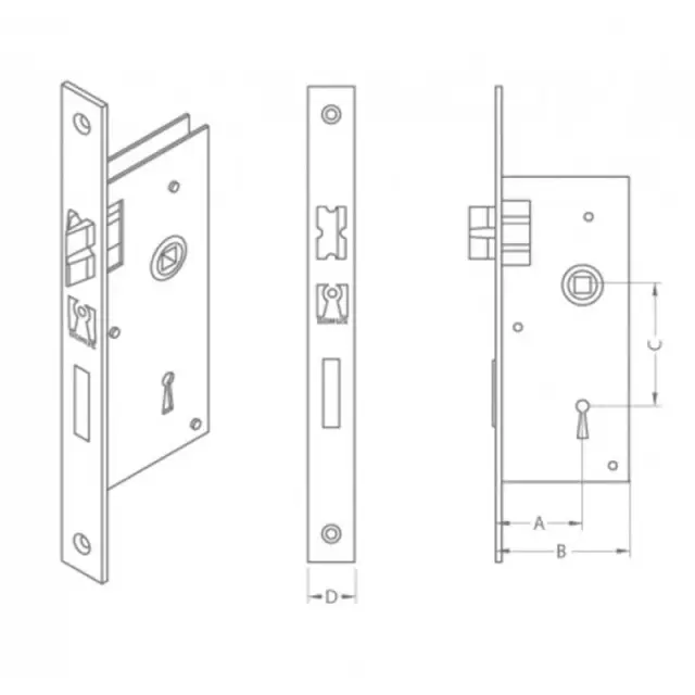 Domus Χωνευτή Μεσόπορτας 40mm Με 2 Κλειδιά Χρυσό 80140 2