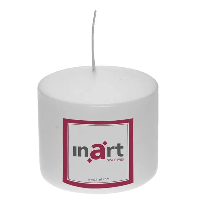 Κερί παραφίνης λευκό Φ12x10cm Inart 3-80-474-0050
