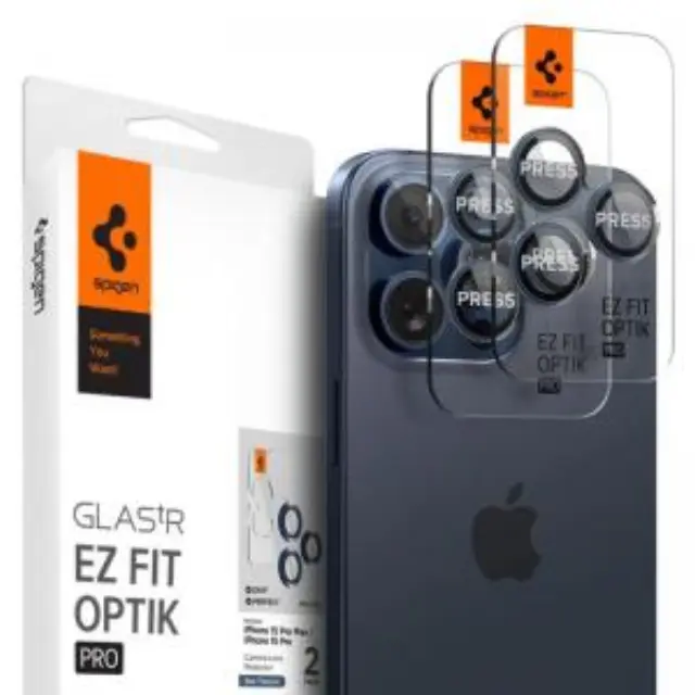 Tempered Glass Rings Spigen για Τζαμάκι Κάμερας Apple iPhone14 Pro/ 14 Pro Max/ 15 Pro/ 15 Pro Max/ 16 Pro/ 16 Pro Max/ 17 Pro/ 17 Pro Max Optik.tR EZ-FIT Μπλε Τιτάνιο (2 τεμ.) N63751 3