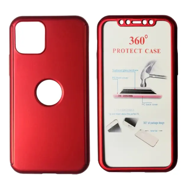 Θήκη Body 360° με Tempered Glass για iPhone 11 Pro, κόκκινη