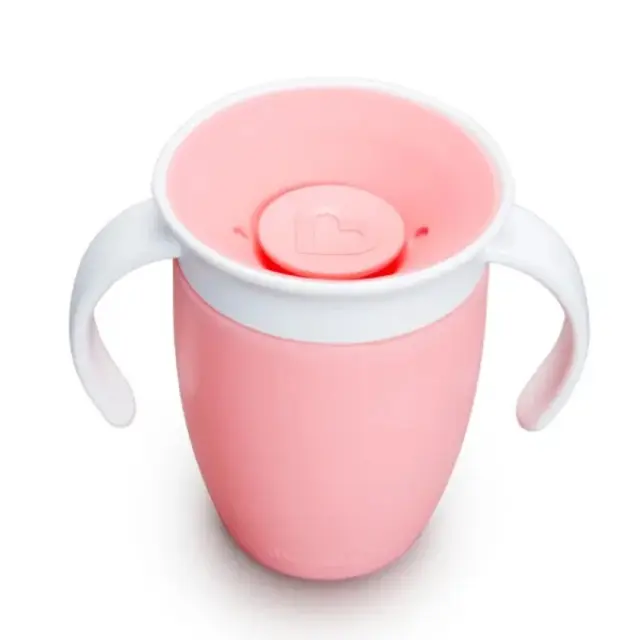 Munchkin Miracle 360° Cup Κύπελλο Εκπαιδευτικό με Λαβές (6m+) 207ml - Ροζ