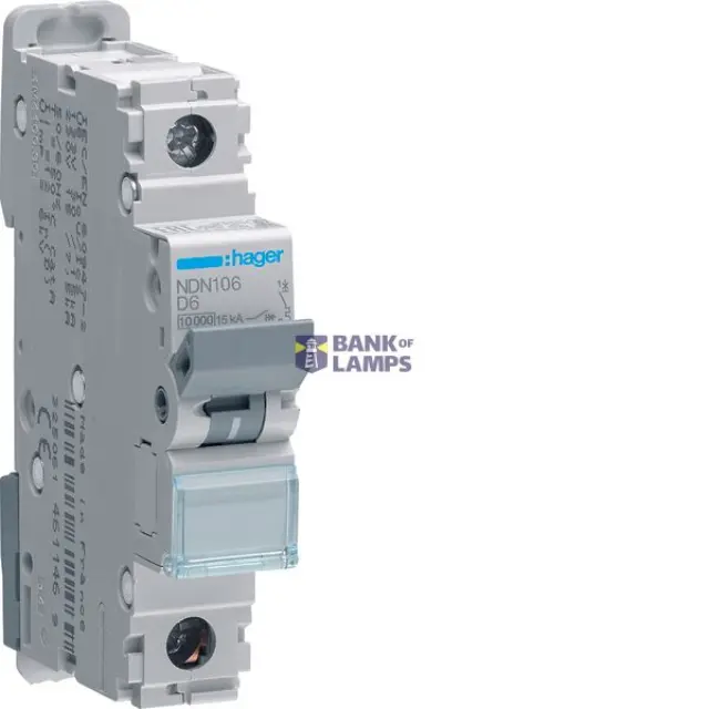 Miniature Circuit Breaker 1P, 6 A D-Curve, 10 kA, 1M