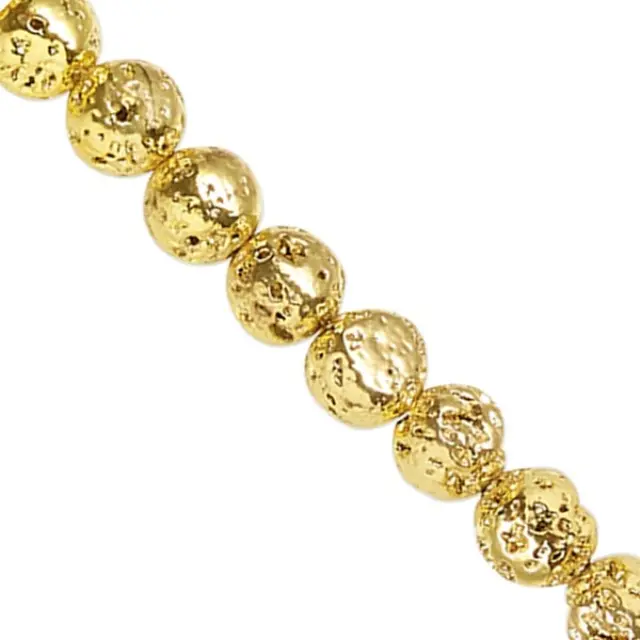 Επιμεταλλωμένη Χάντρα Lava Rock - Gold - Ø4mm ~88τεμ