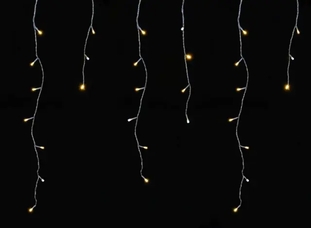 240 LED ασύμμετρη βροχή επεκτεινόμενη διάφανο καλώδιο 180L θερμό & 60L ψυχρό "Flash"