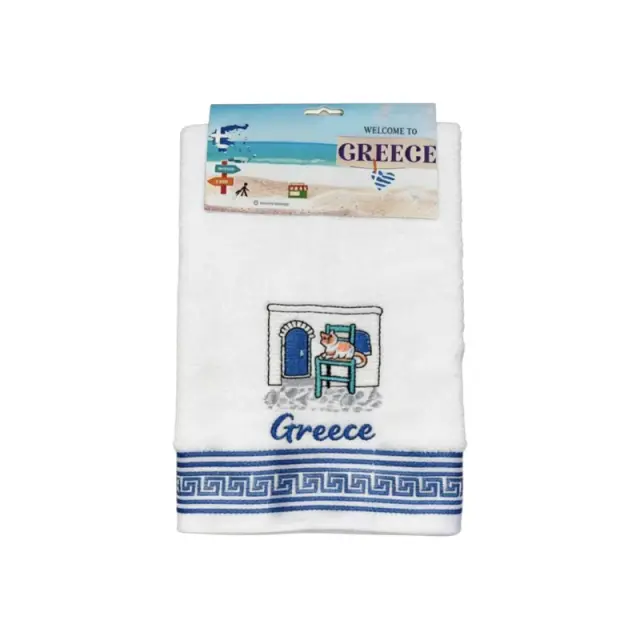 Πετσέτα ποτηρόπανο Souvenir με κέντημα - Σετ 12pcs - Greece - 416440