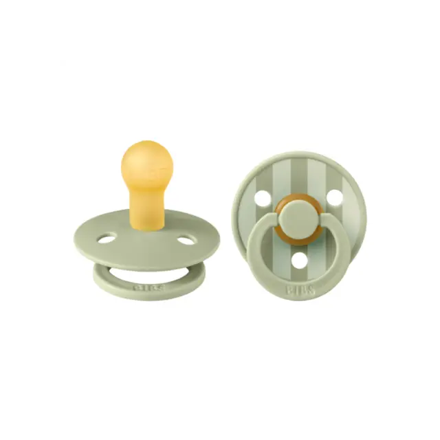 Bibs Σετ Πιπίλες 2τμχ - Studio Collection- Colour- Pin Sage - Στρογγυλή Νο1
