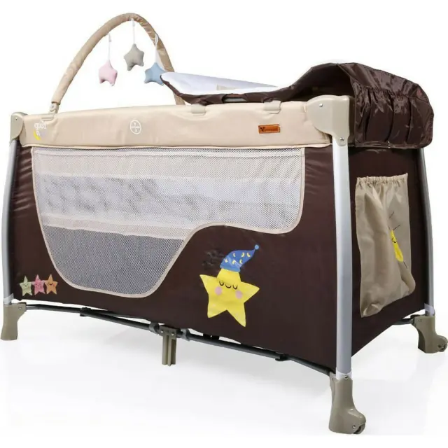 Παρκοκρέβατο 2 επιπέδων Cangaroo Good Night Beige 3800146247683