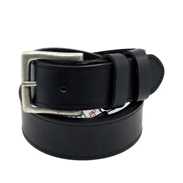 Μαύρη Δερμάτινη Ζώνη Full Grain 4 cm 3