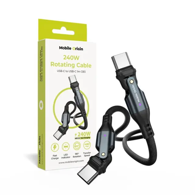 Mobile Origin 240W Rotating Cable USB-C to USB-C CB3