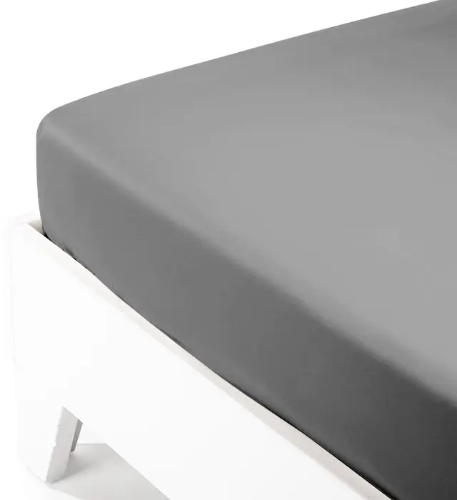 Κατωσέντονο Satin με λάστιχο Dark Grey Διπλό (160x200+40) Sunshine