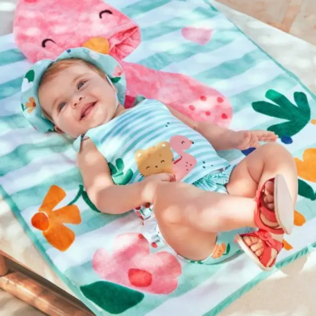 Baby 6 μηνών έως 4 ετών Σετ μαγιό με καπέλο γαλάζιο - 18M 2