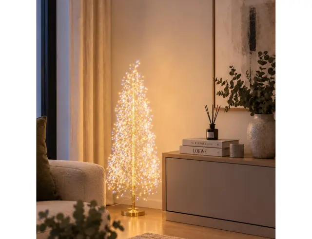 Διακοσμητικό δέντρο με 600 φωτάκια LED, Χρονοδιακόπτη, Dimmer και ύψος 100cm - Θερμό Λευκό AX5393530