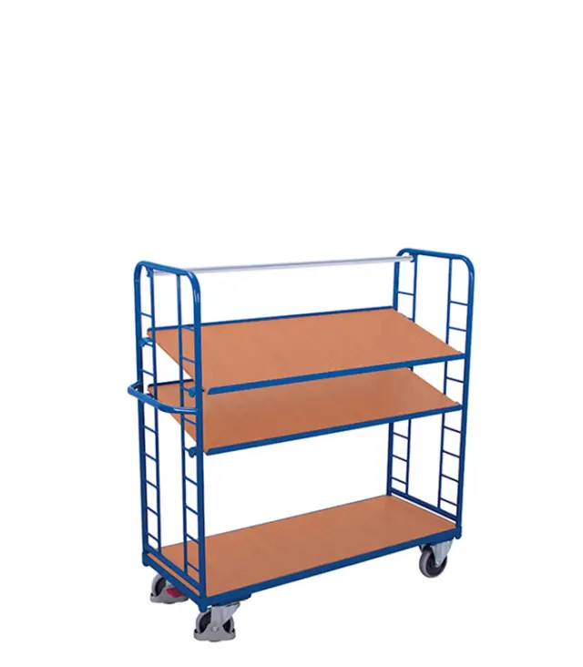 Variofit sw-540.201 Τρόλεϊ Μεταφοράς 3 Επιπέδων με Επικλινή Ράφια για Φορτίο Βάρους ως 250kg