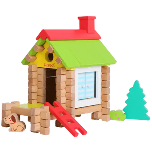 iWood Ξύλινο Παιχνίδι Κατασκευών High-footed Cabin 80 τμχ. (3+ ετών) W15018 2