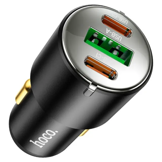 Hoco Φορτιστής Αυτοκινήτου 45W με Θύρες USB-A, USB-C χωρίς Καλώδιο Μαύρο NZ6 3