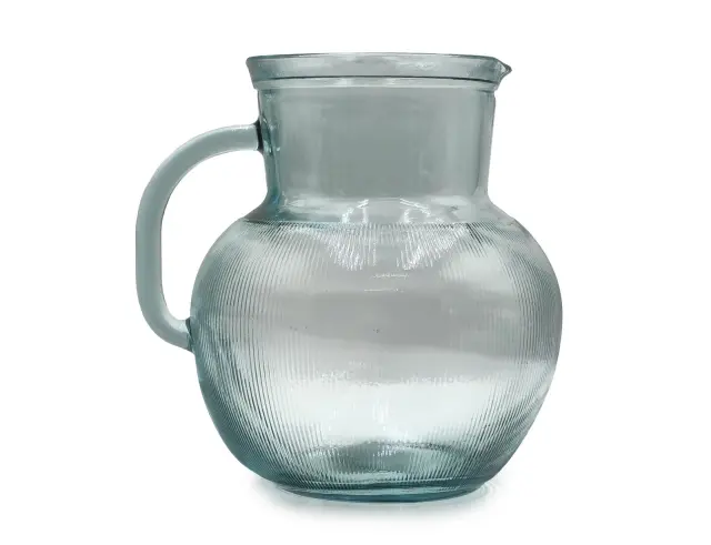 Κανάτα με χερούλι Glass Drops Ribbed (3198) Από ανακυκλωμένο γυαλί, Χωρητικότητας 2.3L, Διαστάσεων Ø 20 x Υ 20 cm 3198 2