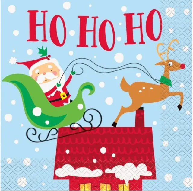 Χαρτοπετσέτες Φαγητού Colorful Santa / 16 τεμ - Άγιος Βασίλης