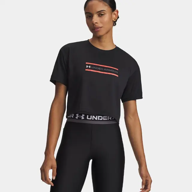 Under Armour Tech Branded Crop T-Shirt (6009987-001) - Μαύρο - XS