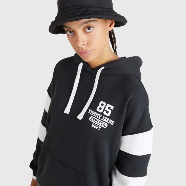 Tommy Hilfiger - Γυναικείο Φούτερ με Κουκούλα DW0DW14860-BDS Μαύρο - XL