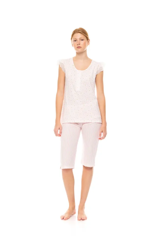 S1453 - Type - PYJAMA CAPRI PINK DAISY - M
